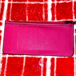 Pink Zip Closure Card Case